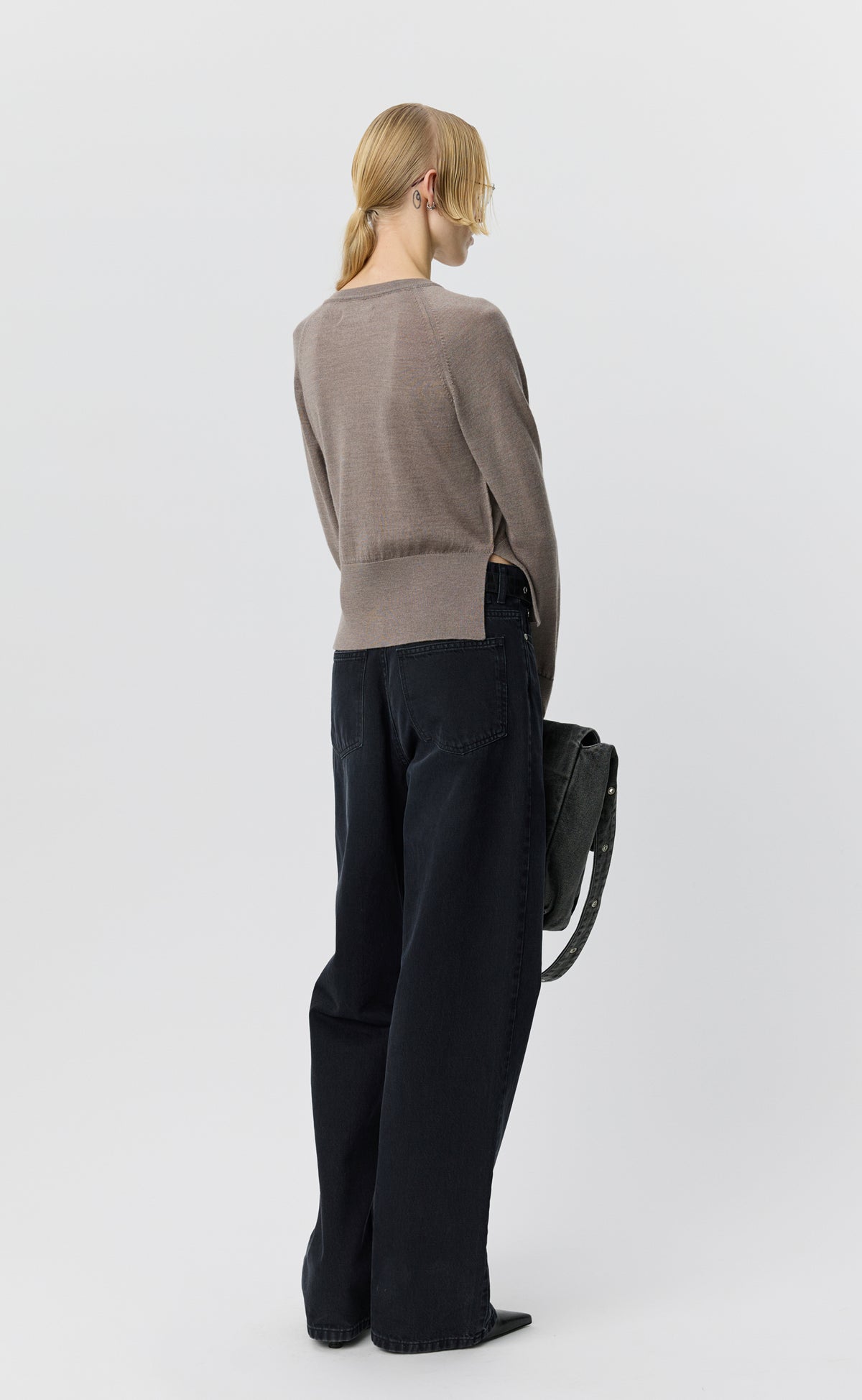 Appointment Cardigan - Taupe Silk Wool