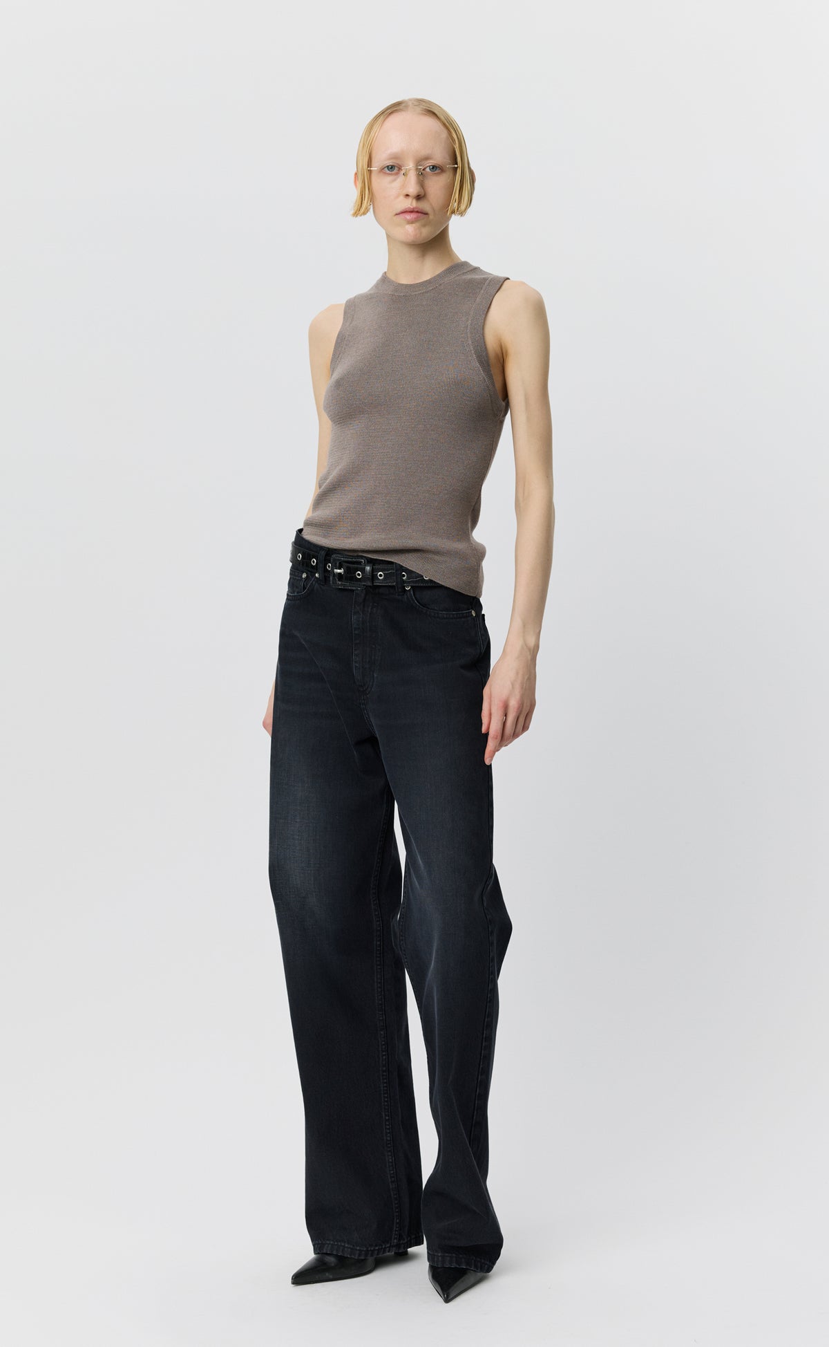 Appointment Top - Taupe Silk Wool