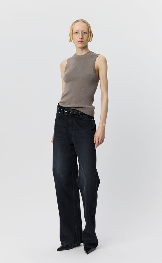 Appointment Top - Taupe Silk Wool