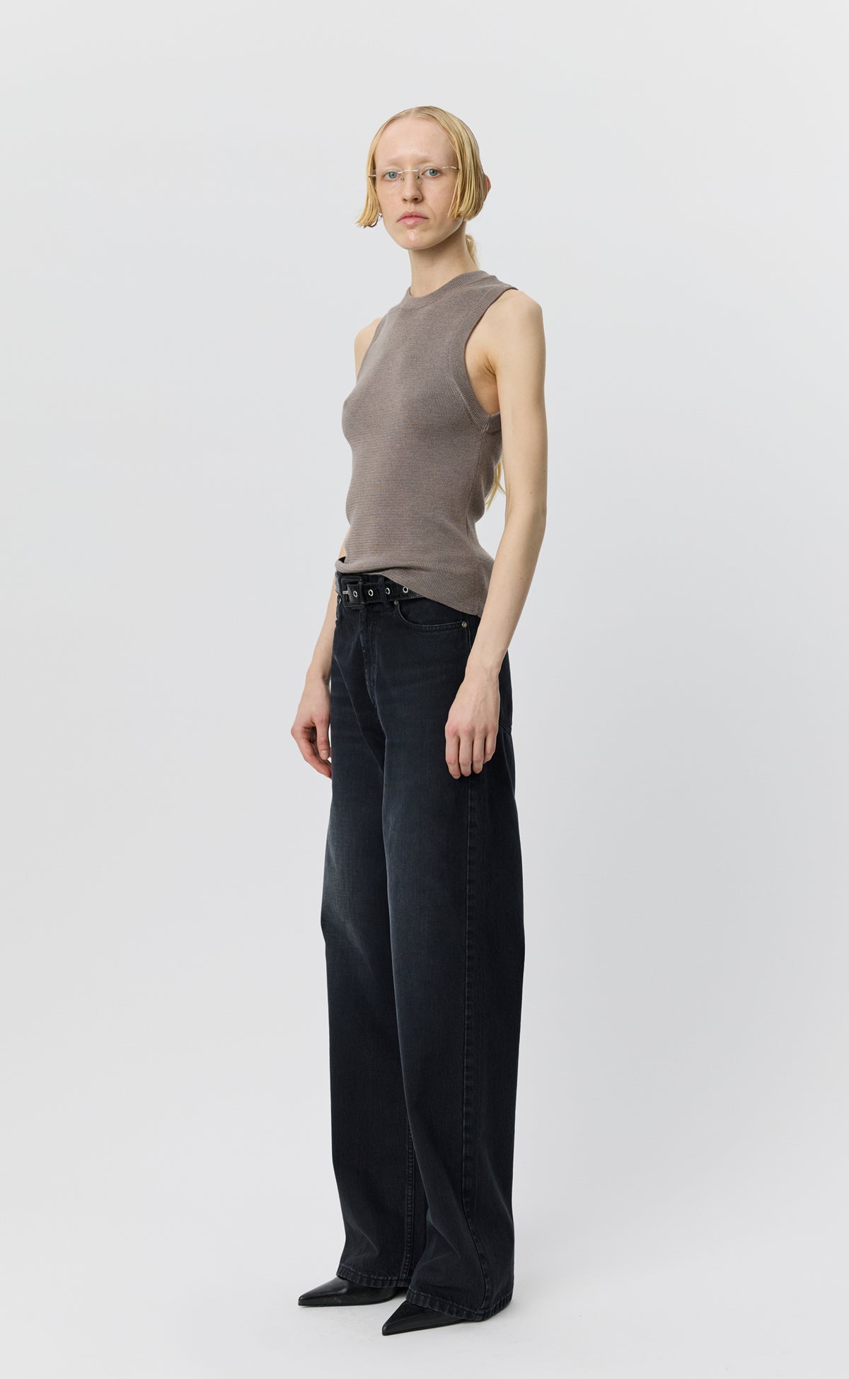 Appointment Top - Taupe Silk Wool