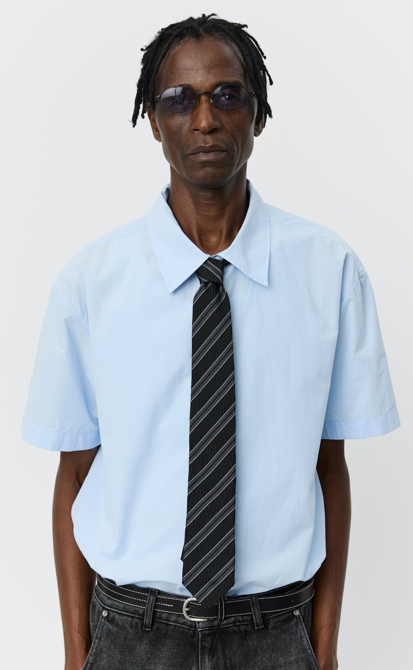 Banquet Tie - Dark Grey Retro Stripe