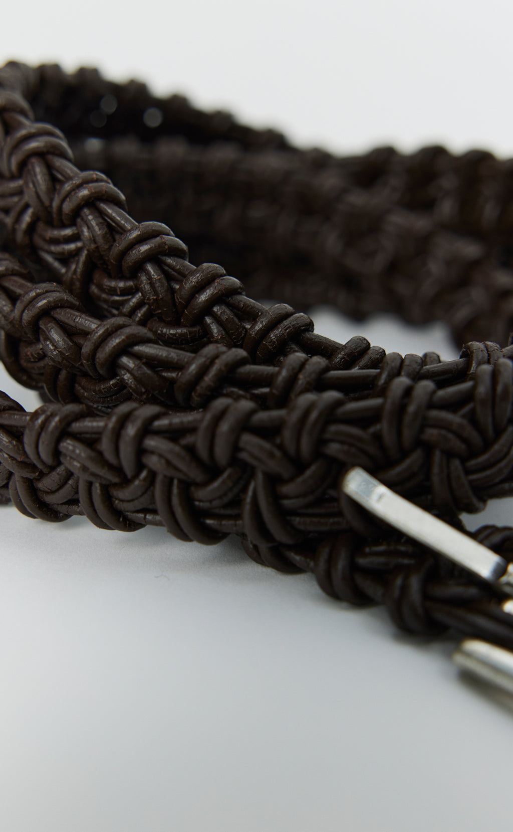 Hand-Braided Leather Belt - Chocolate Brown