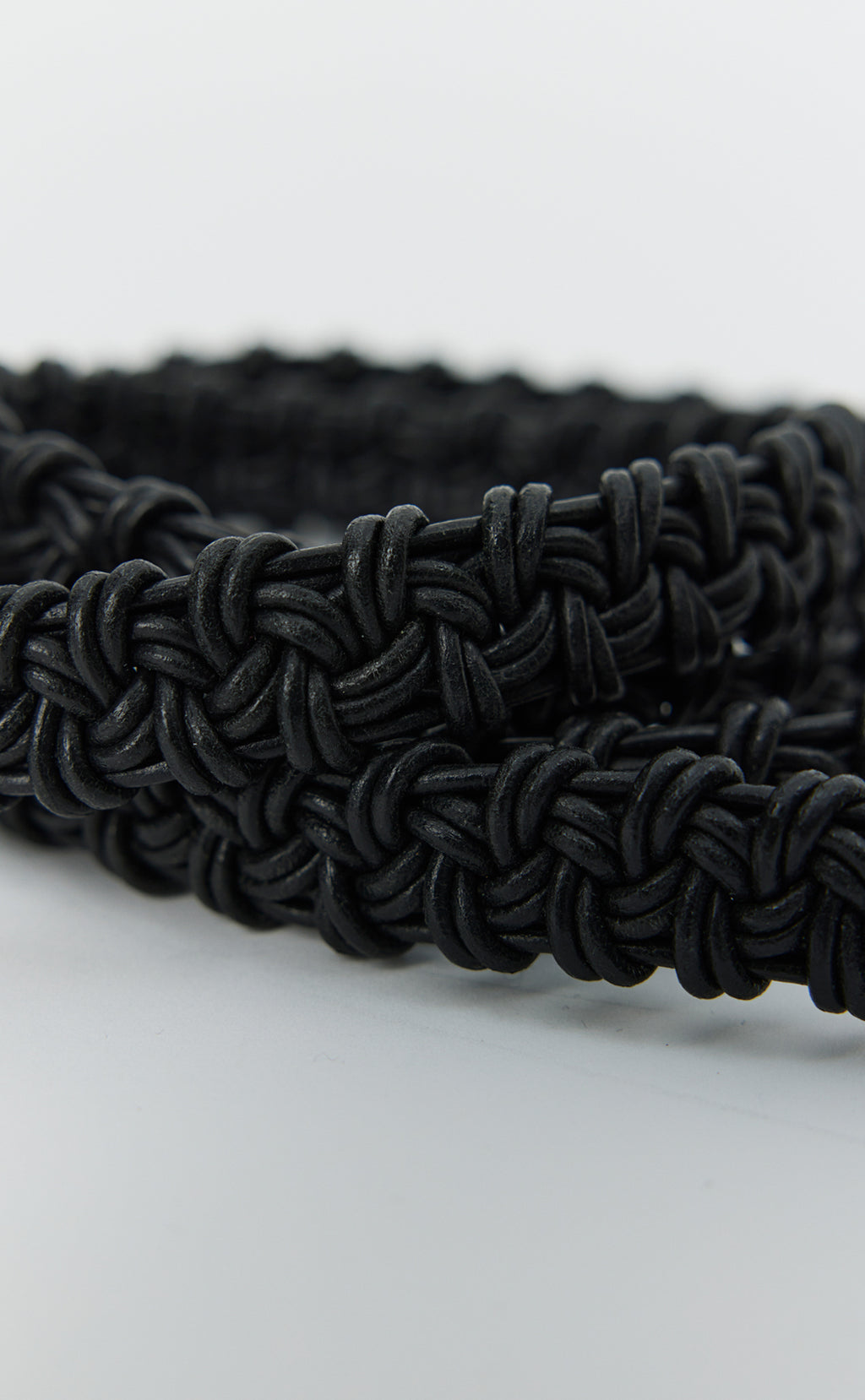 Hand-Braided Leather Belt - Black