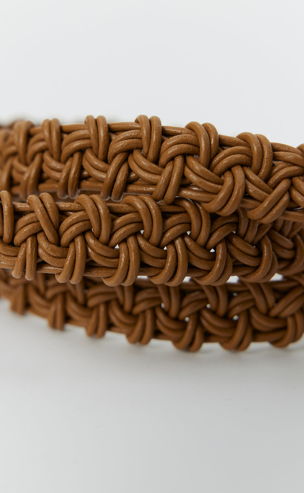 Hand-Braided Leather Belt - Caramel