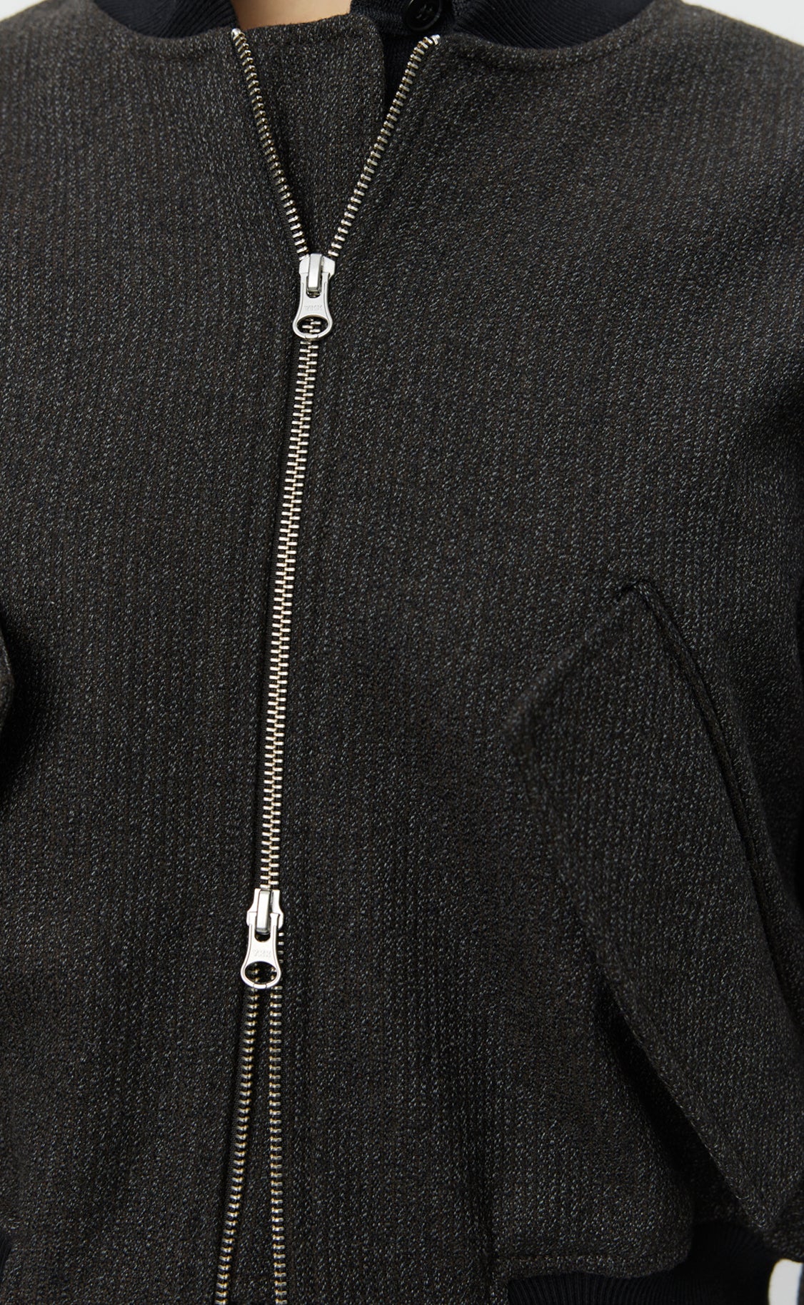 Blouson Jacket - Brown Melange Stripe