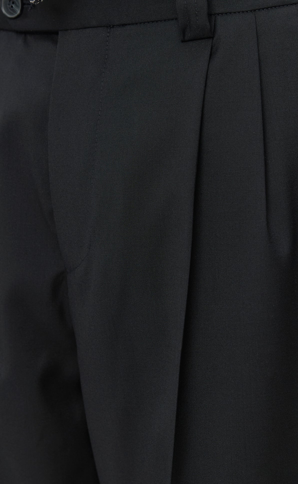 Classic Trousers - Black Twill Wool