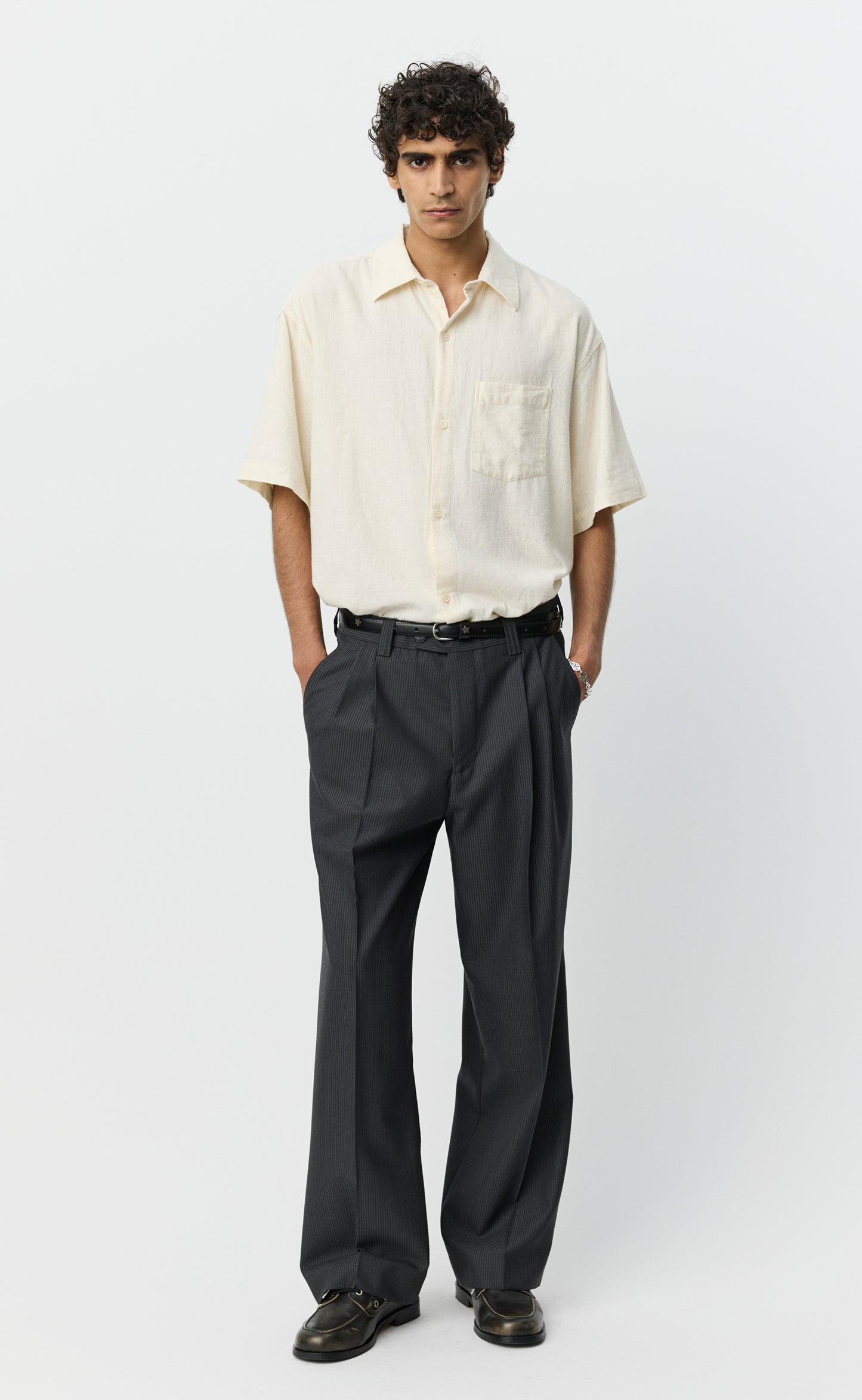 Classic Trousers - Dark Grey Stripe