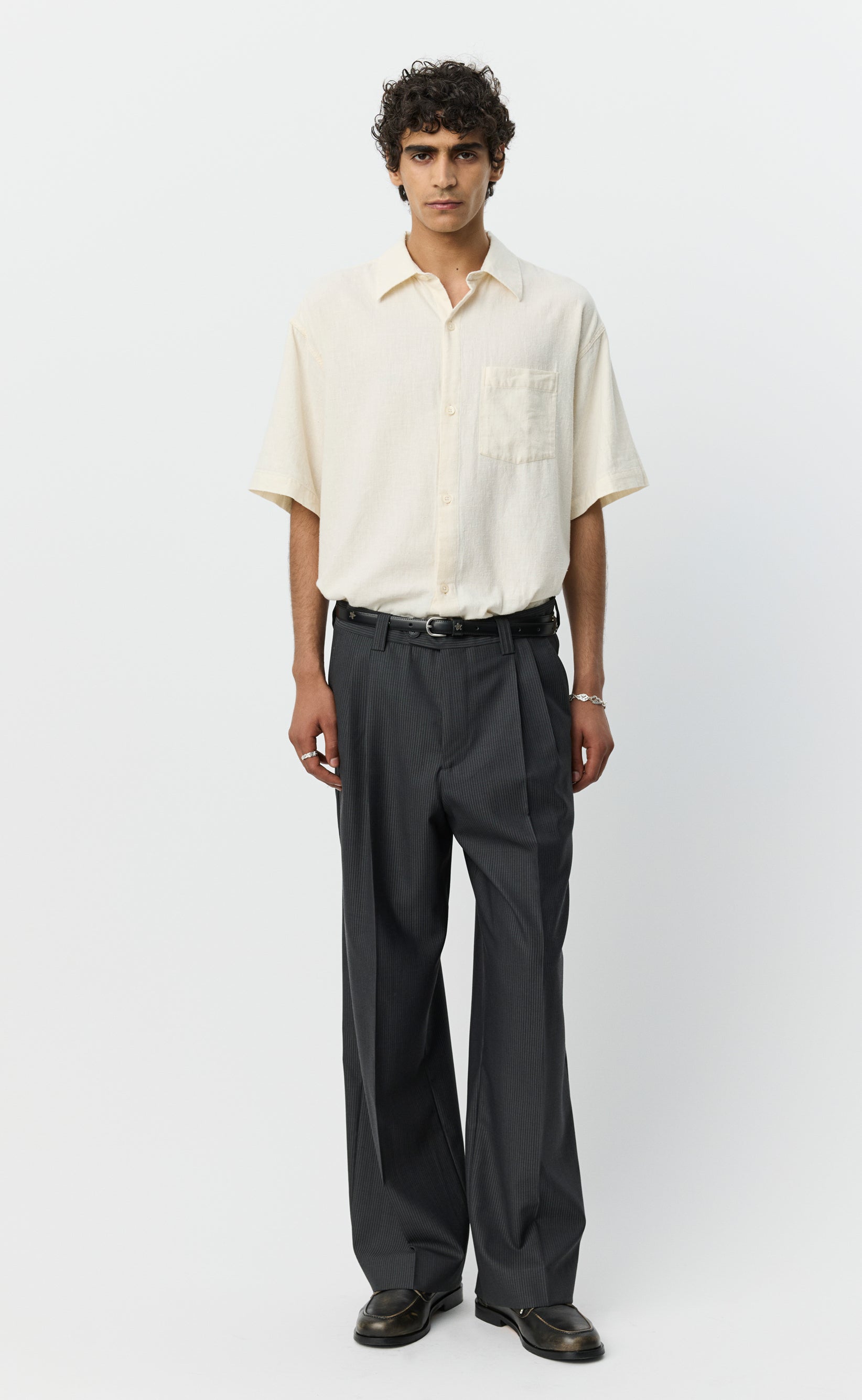 mfpen CLASSIC TROUSERS スラックス Classic Trousers - Dark Grey Stripe – mfpen