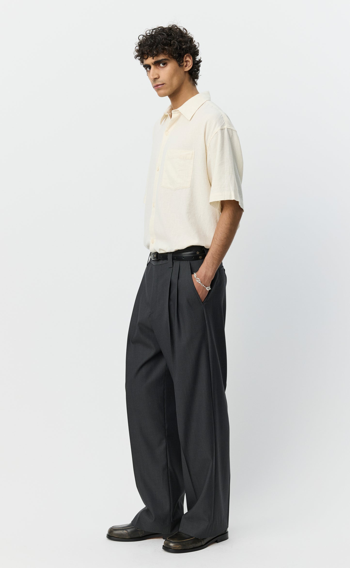 Classic Trousers - Dark Grey Stripe