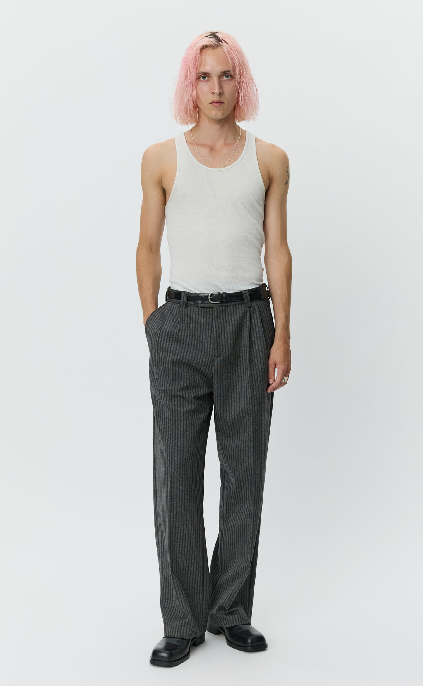 Classic Trousers - Dark Grey Stripe
