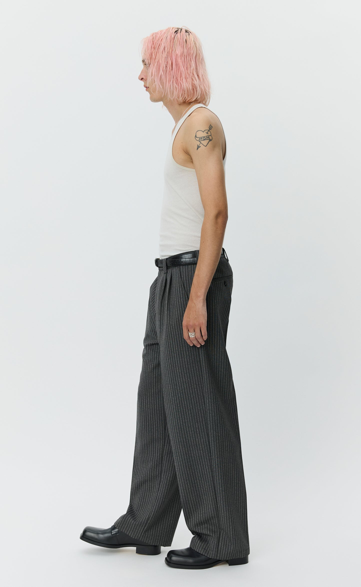 Classic Trousers - Dark Grey Stripe