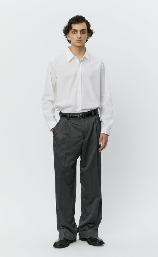 Classic Trousers - Fine Silver Stripe