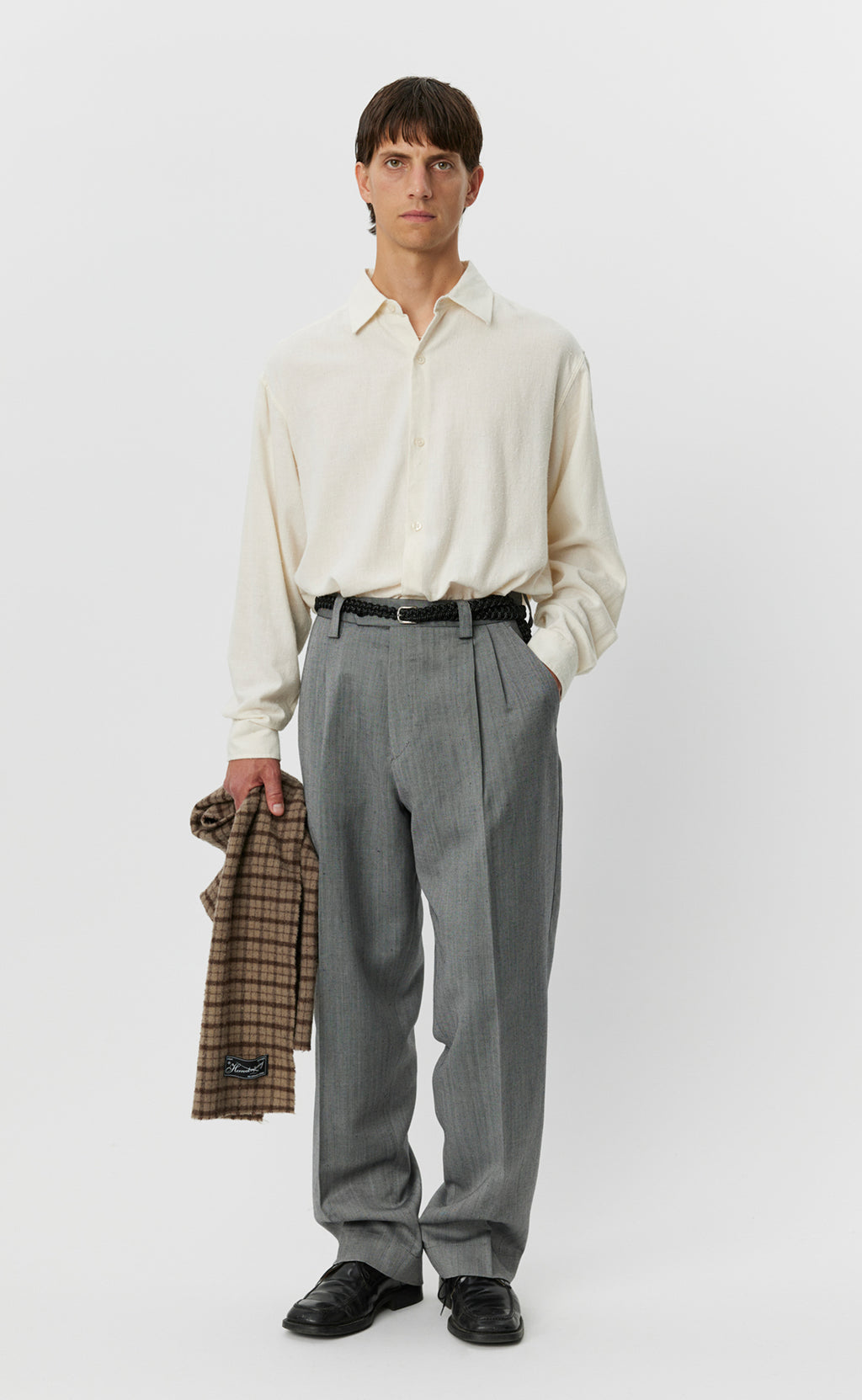 Classic Trousers - Grey Herringbone