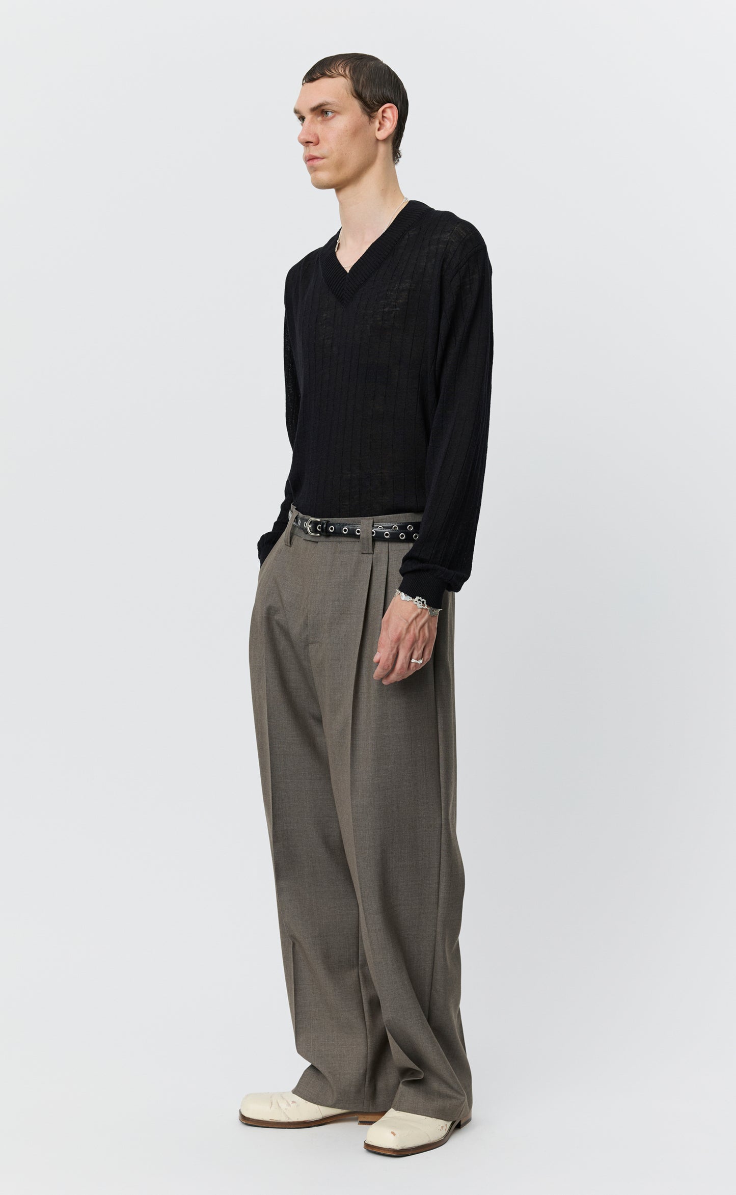 Classic Trousers - Light Taupe Wool