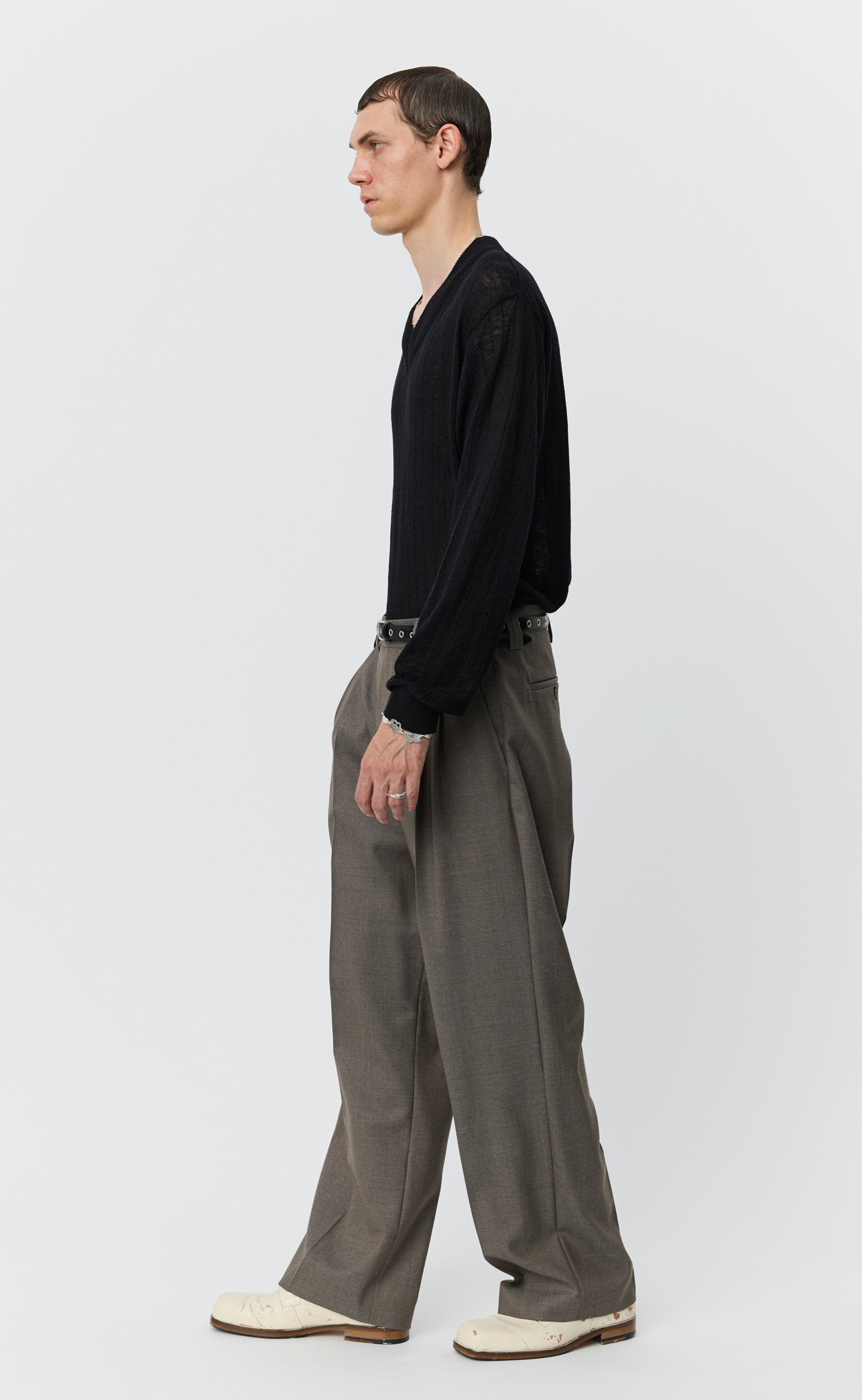 mfpen CLASSIC TROUSERS スラックス Classic Trousers - Light Taupe Wool – mfpen