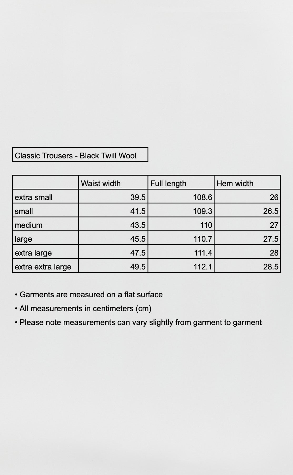 Classic Trousers - Black Twill Wool