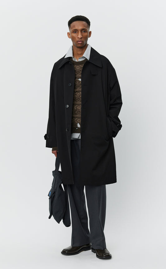 Client Coat - Black Gabardine