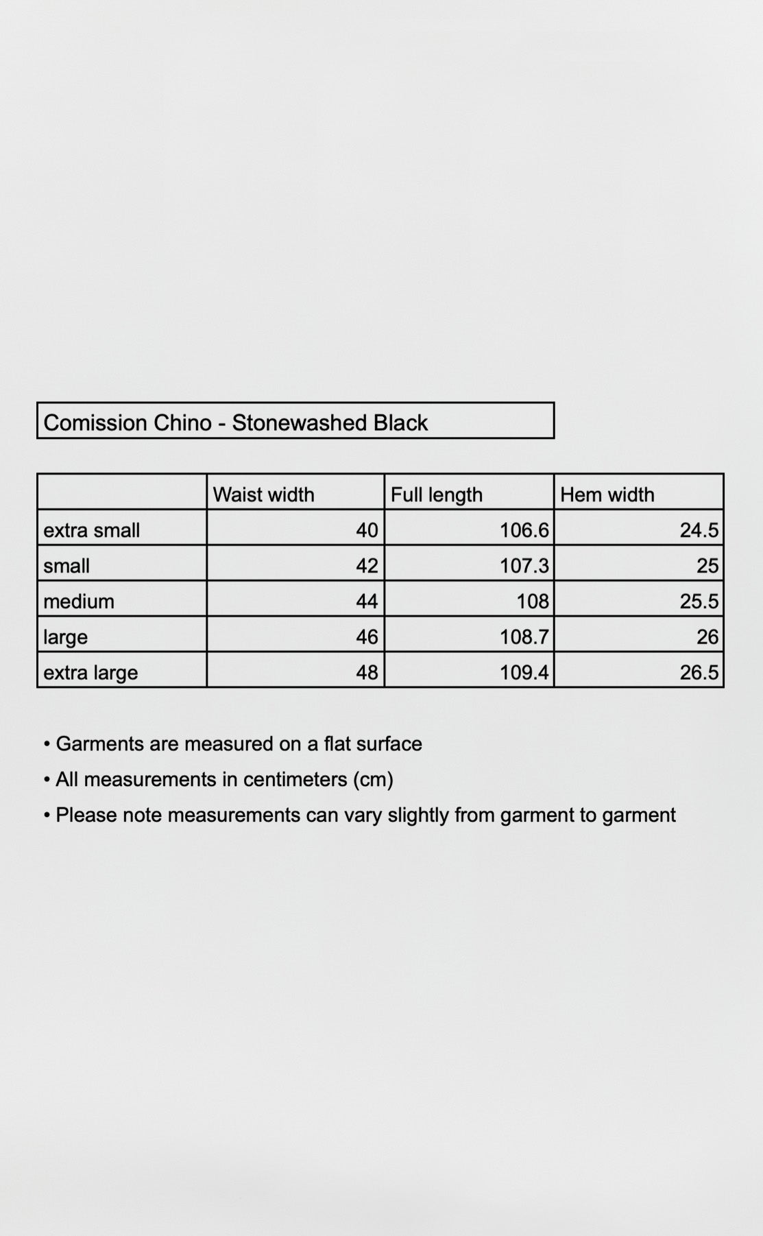 Commission Chino - Stonewashed Black