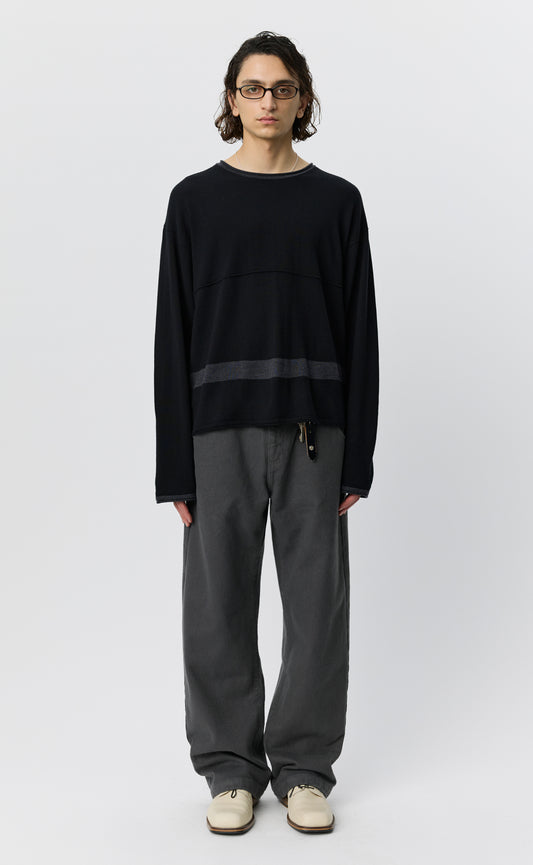 Cone O-Neck Sweater - Black Merino