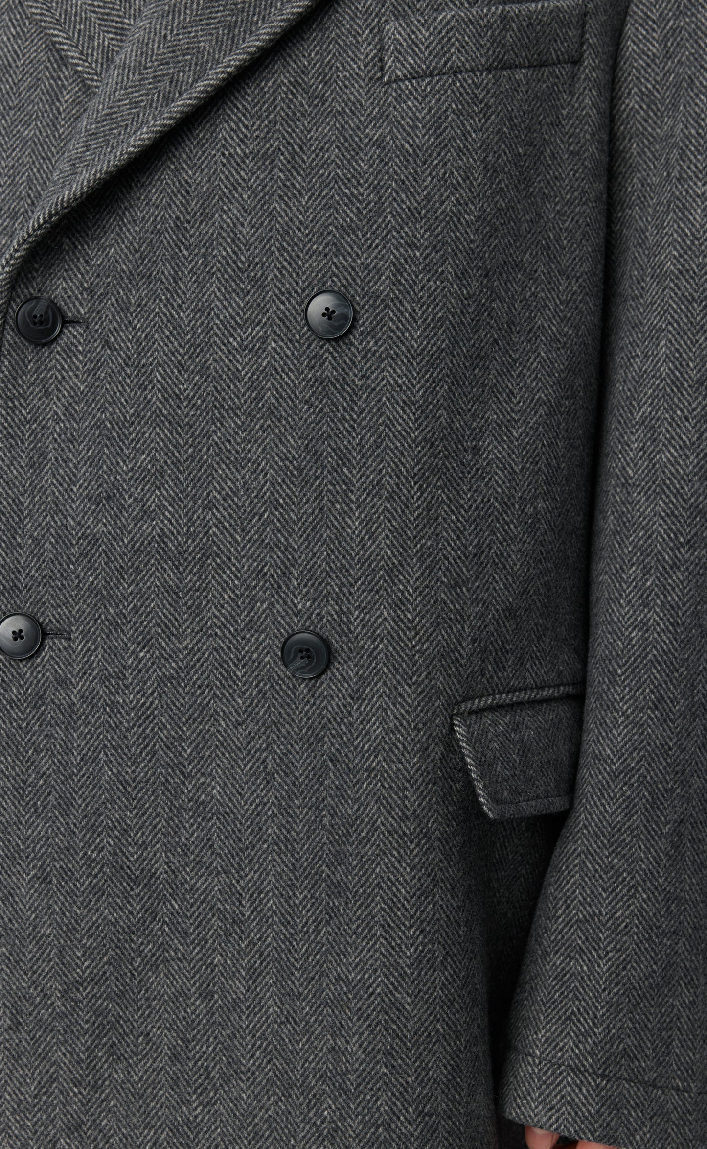 Conference Coat - Grey Herringbone Recycled Wool