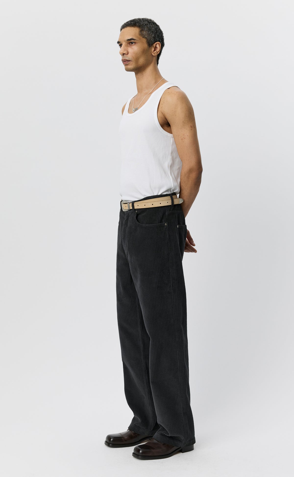 Cord Trousers - Anthracite Multi Wale