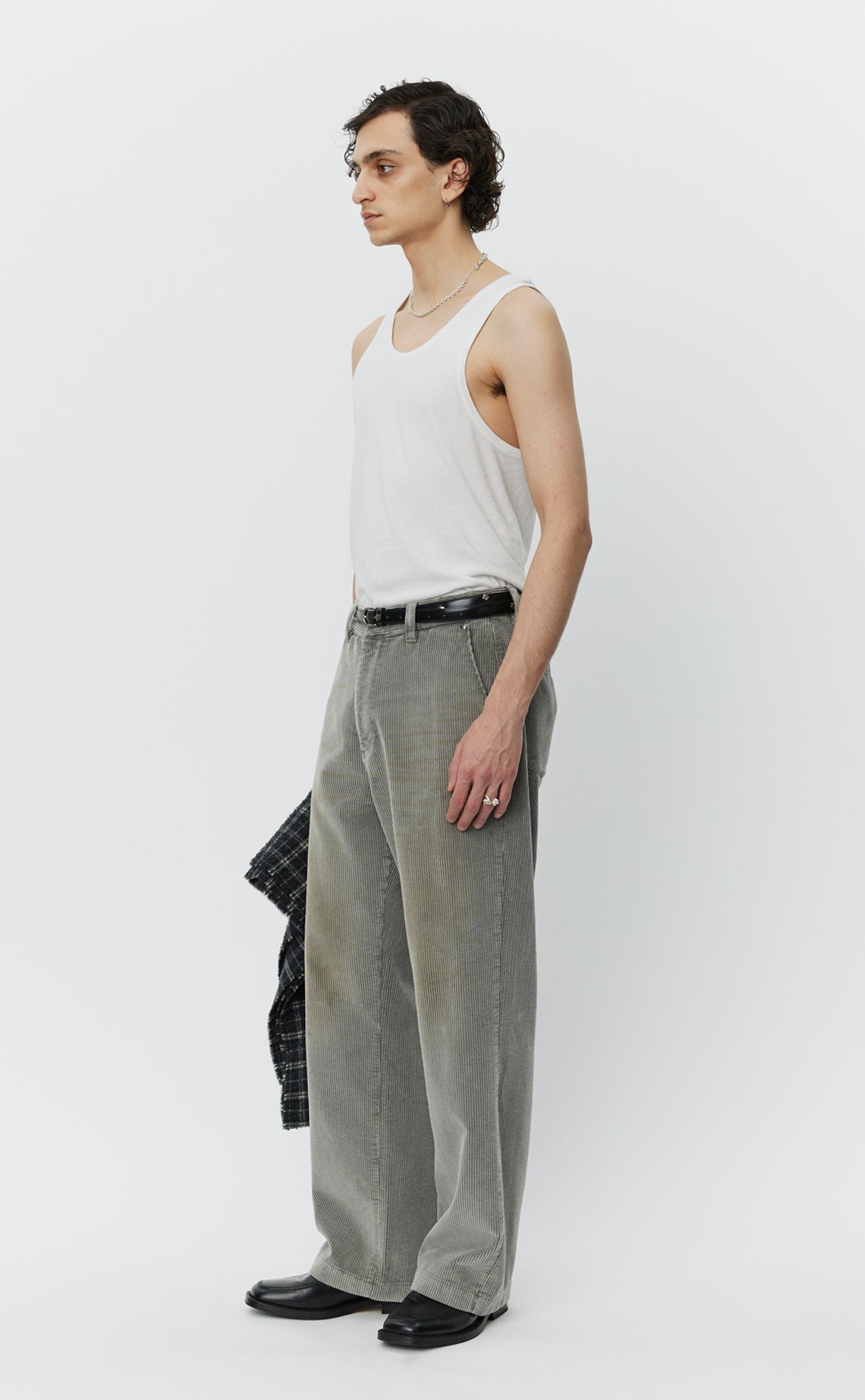 Cord Trousers  - Stained Grey