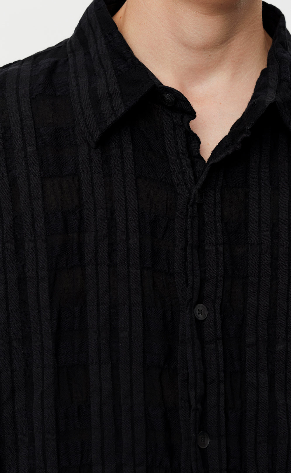 mfpen SS24 Crinkle Shirt - Black Check