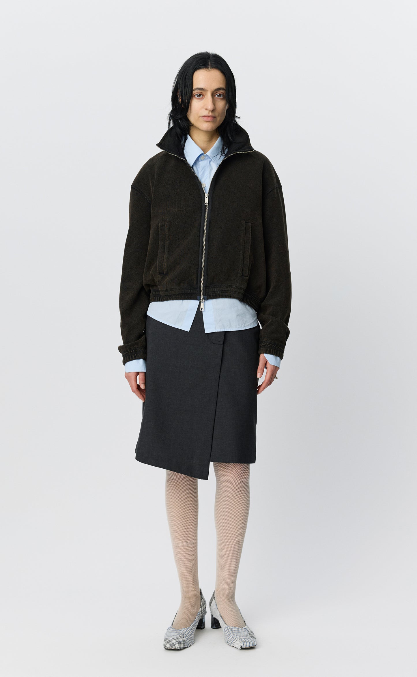 Cropped Covet Full Zip - Burned Black
