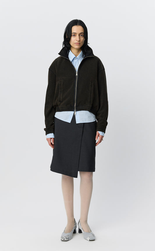 Cropped Covet Full Zip - Burned Black