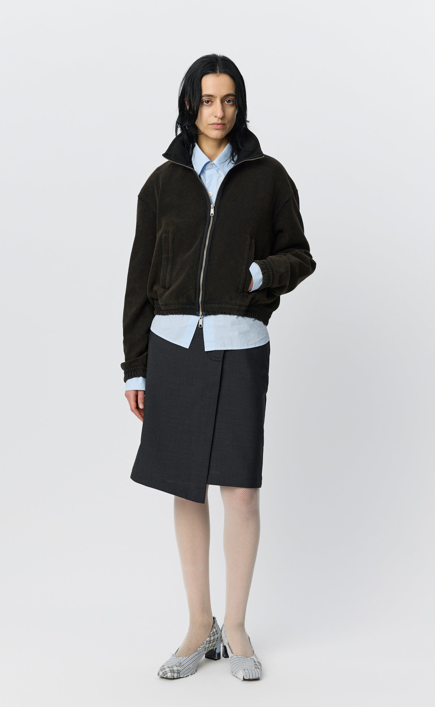 Cropped Covet Full Zip - Burned Black