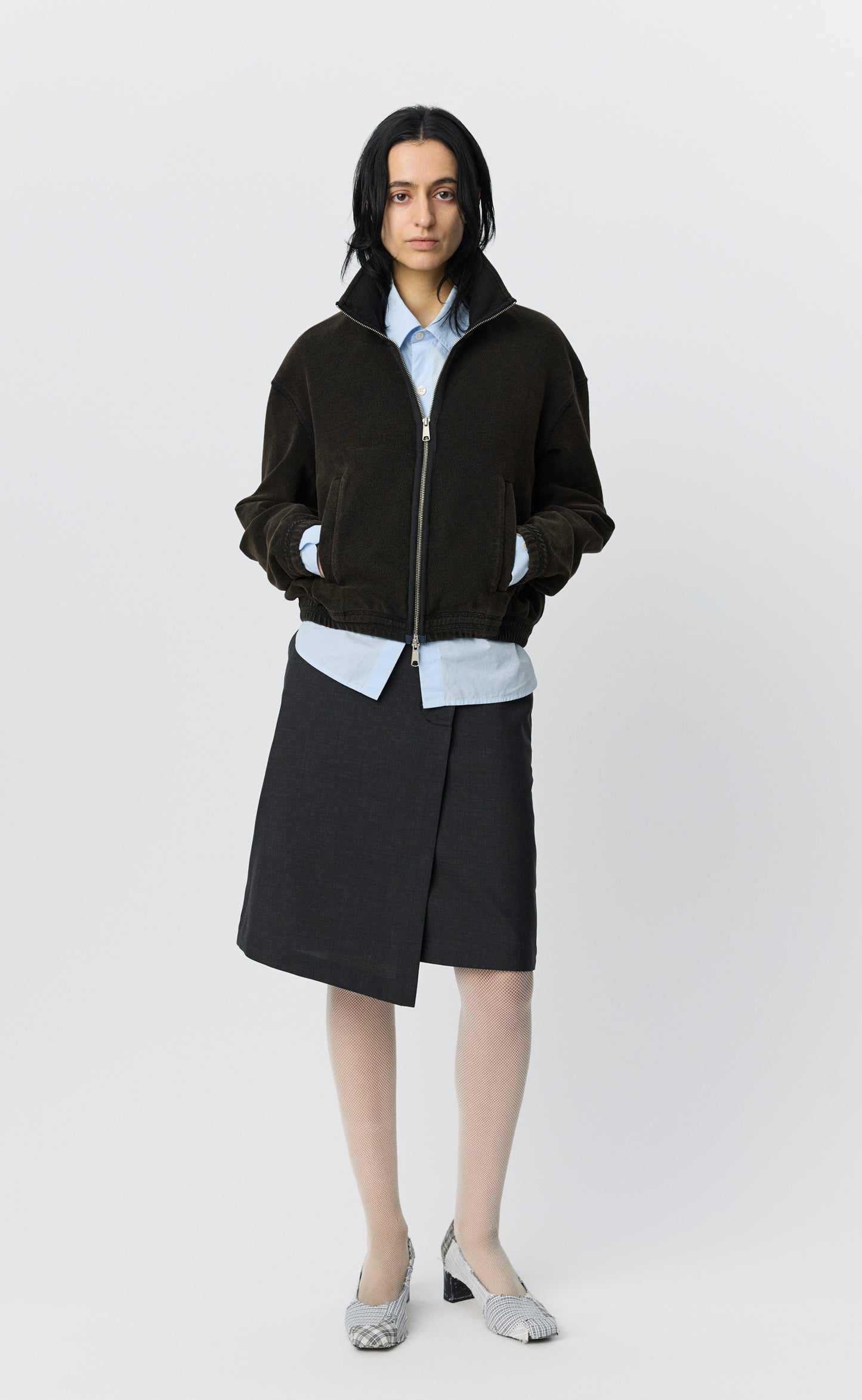 Cropped Covet Full Zip - Burned Black