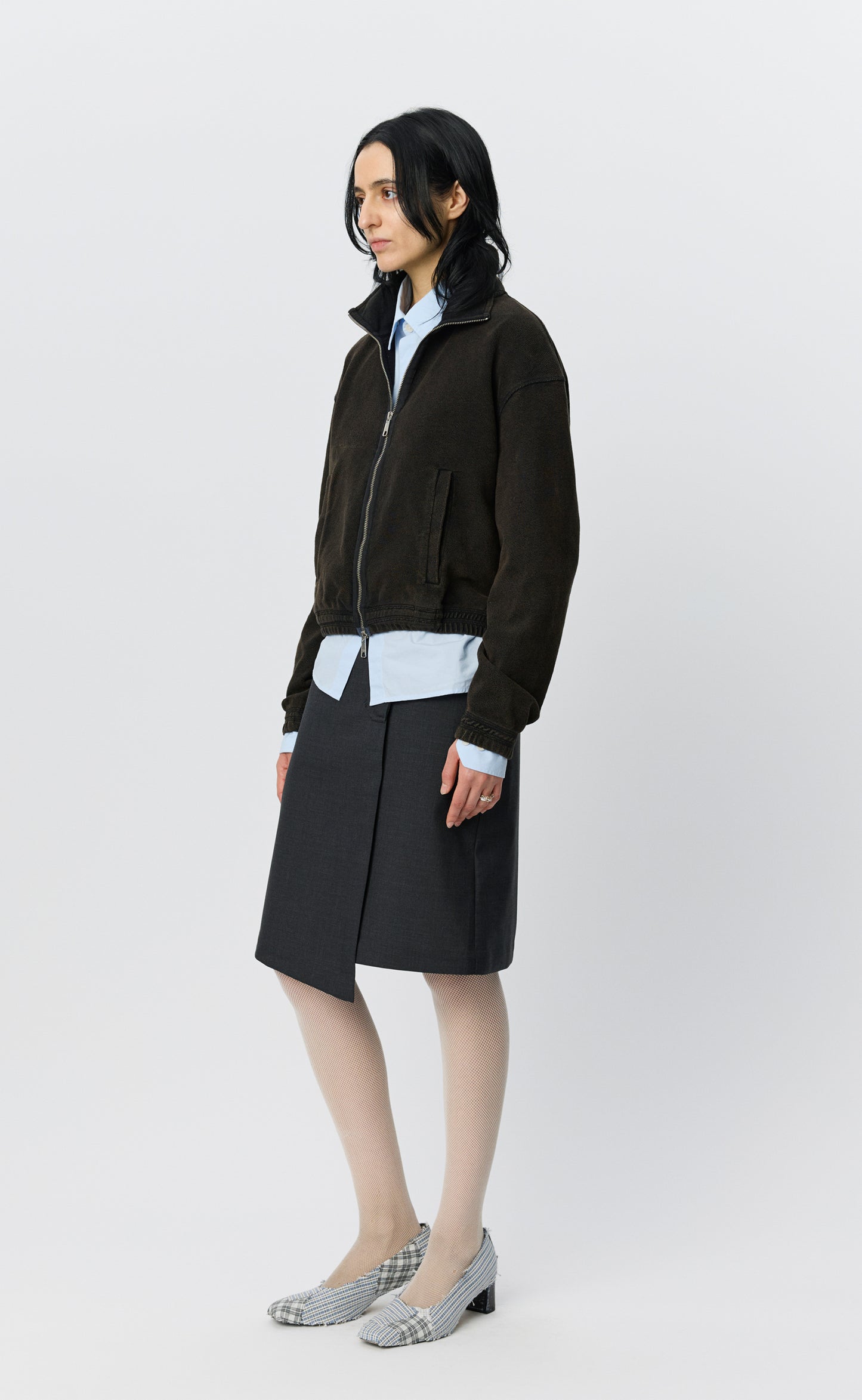 Cropped Covet Full Zip - Burned Black
