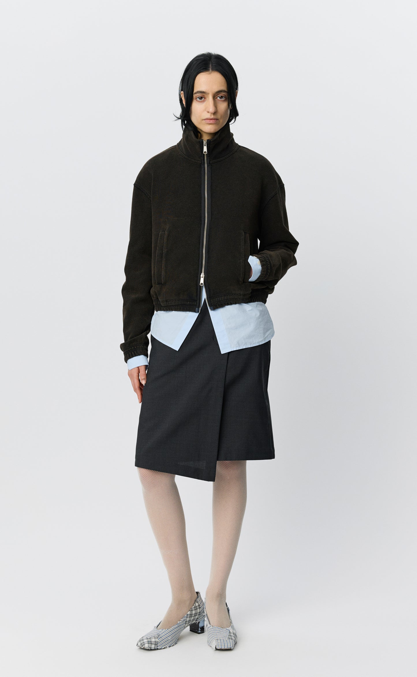 Cropped Covet Full Zip - Burned Black