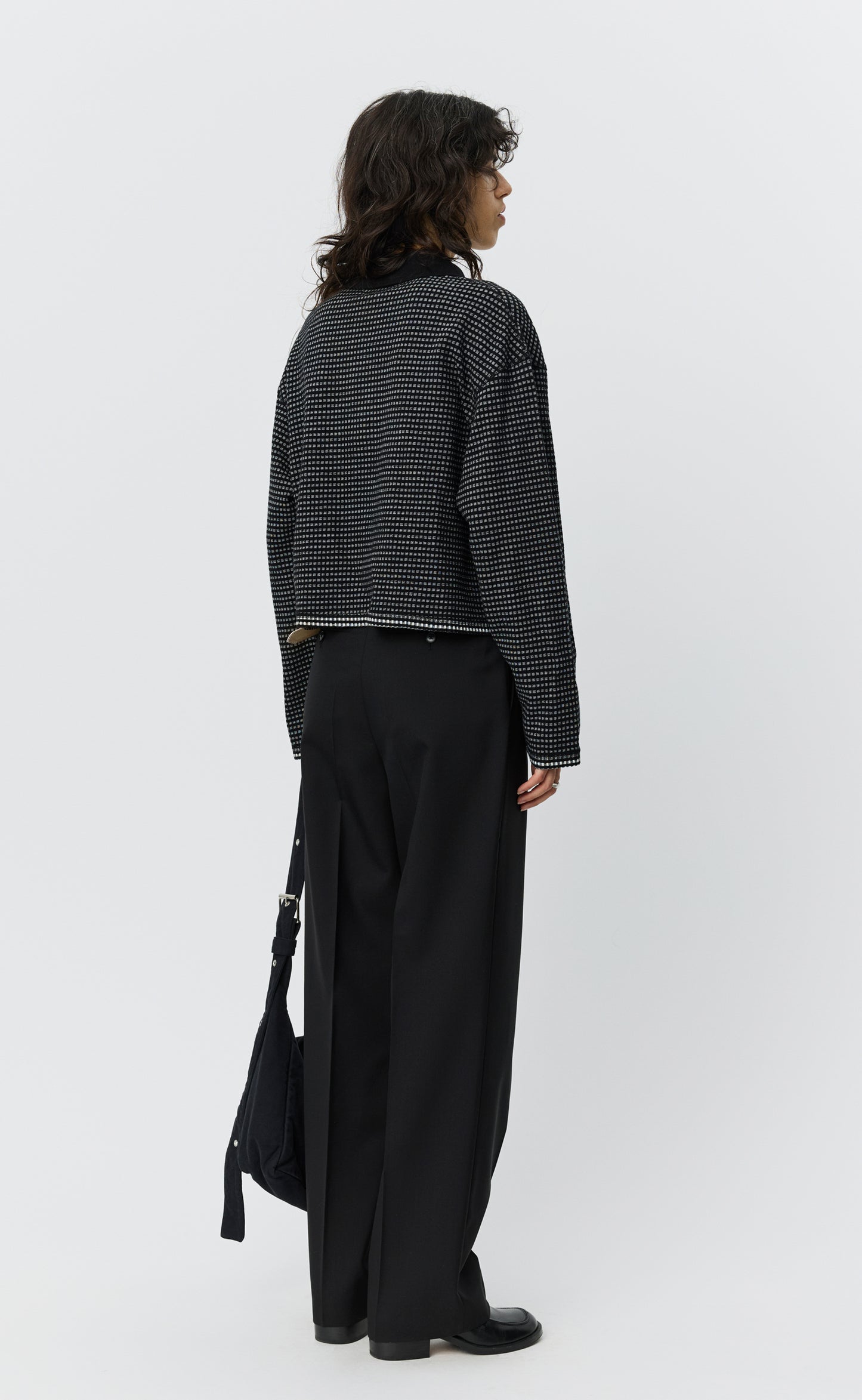 Cropped LS Polo - Black Experienced Check