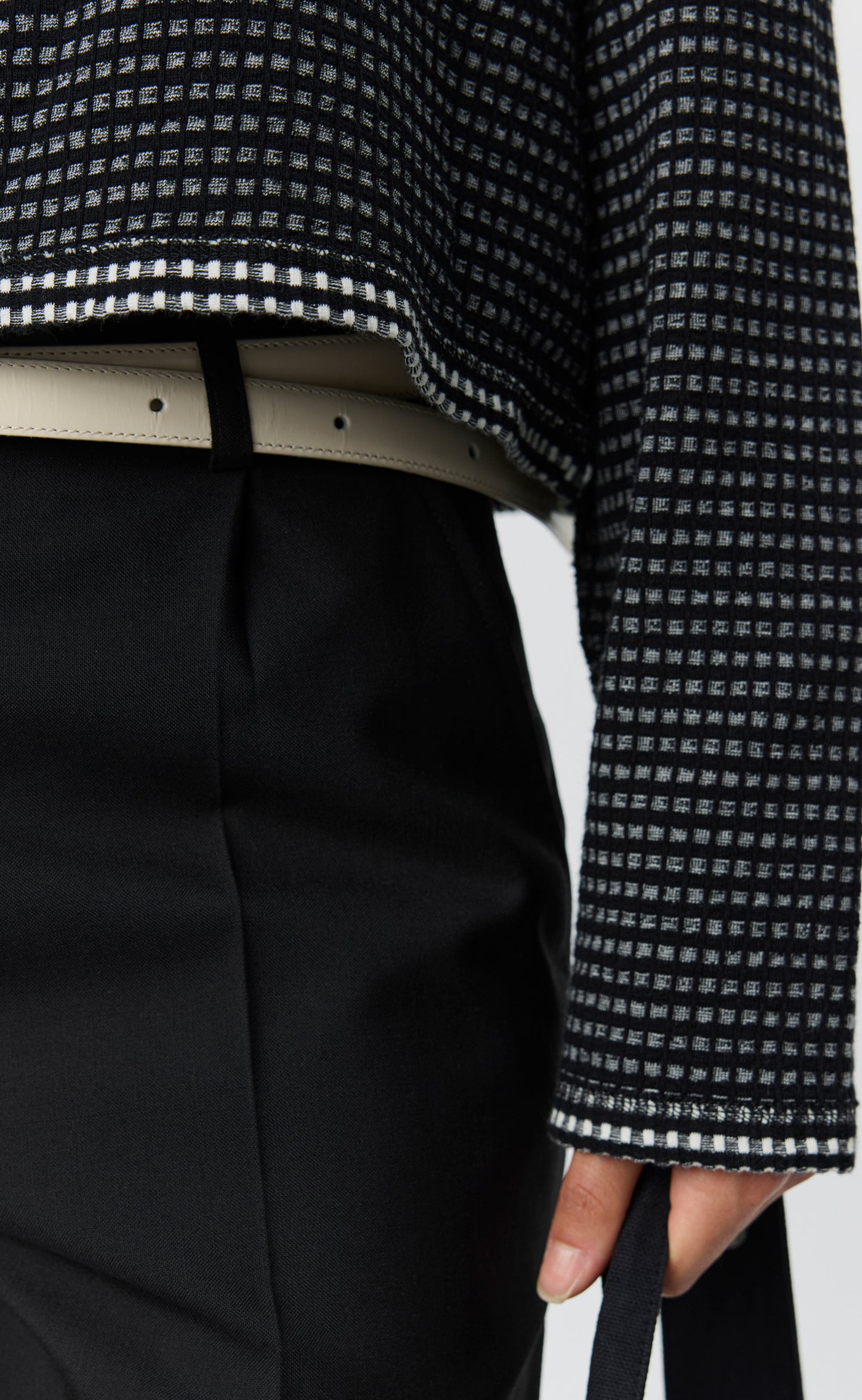 Cropped LS Polo - Black Experienced Check