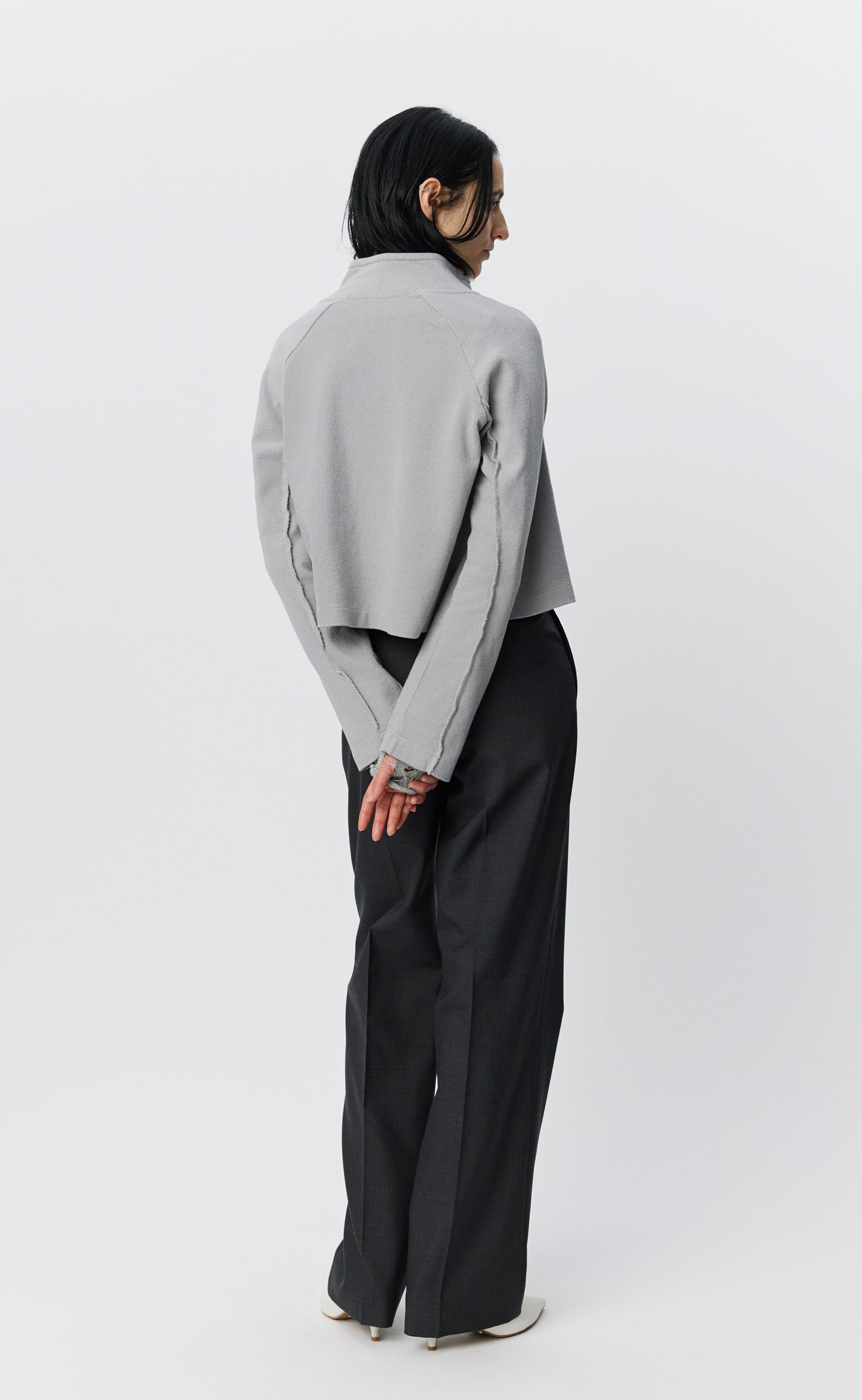 Cropped Leisure Zip Up - Mineral Grey Needle Jump – mfpen