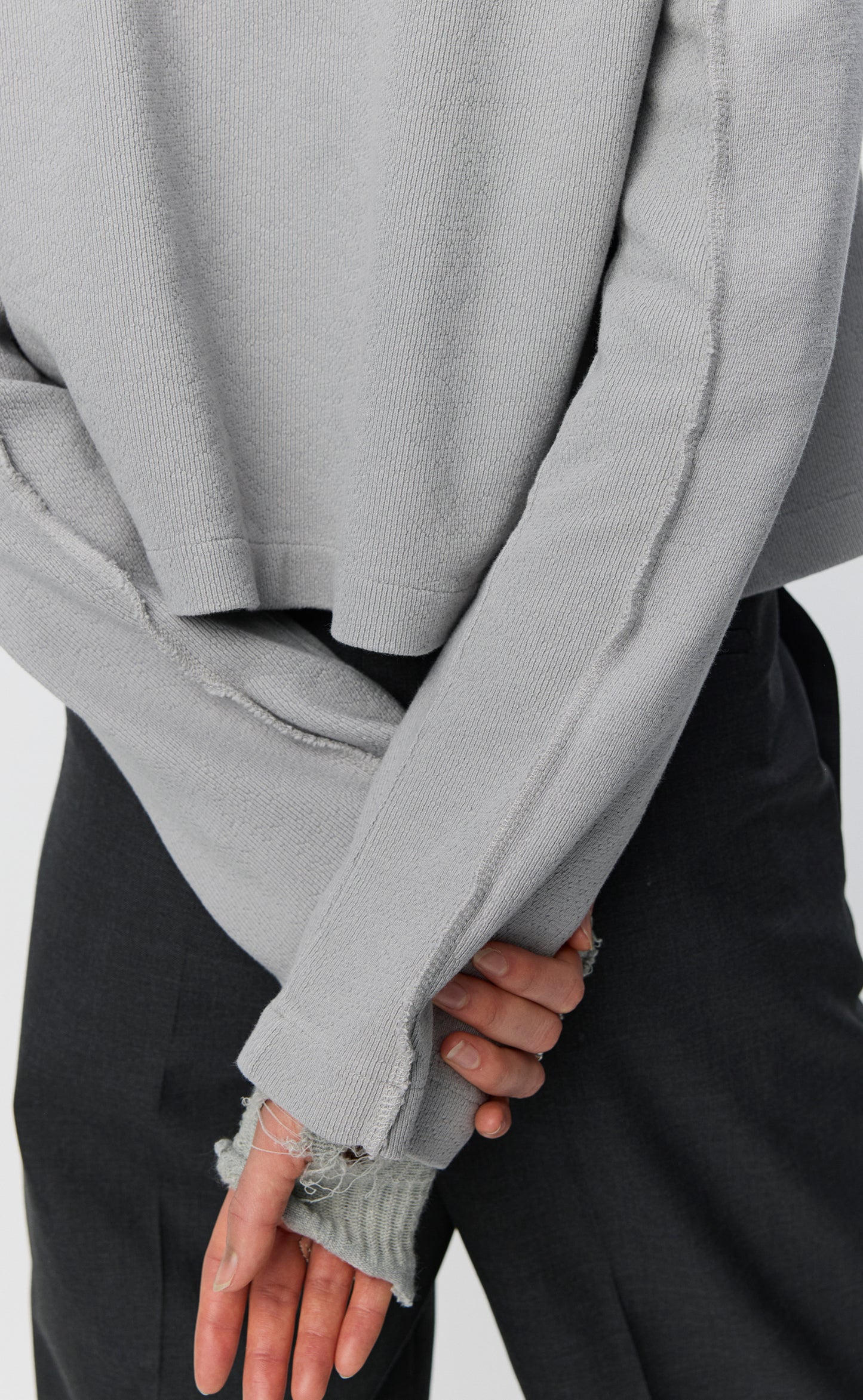 Cropped Leisure Zip Up - Mineral Grey Needle Jump