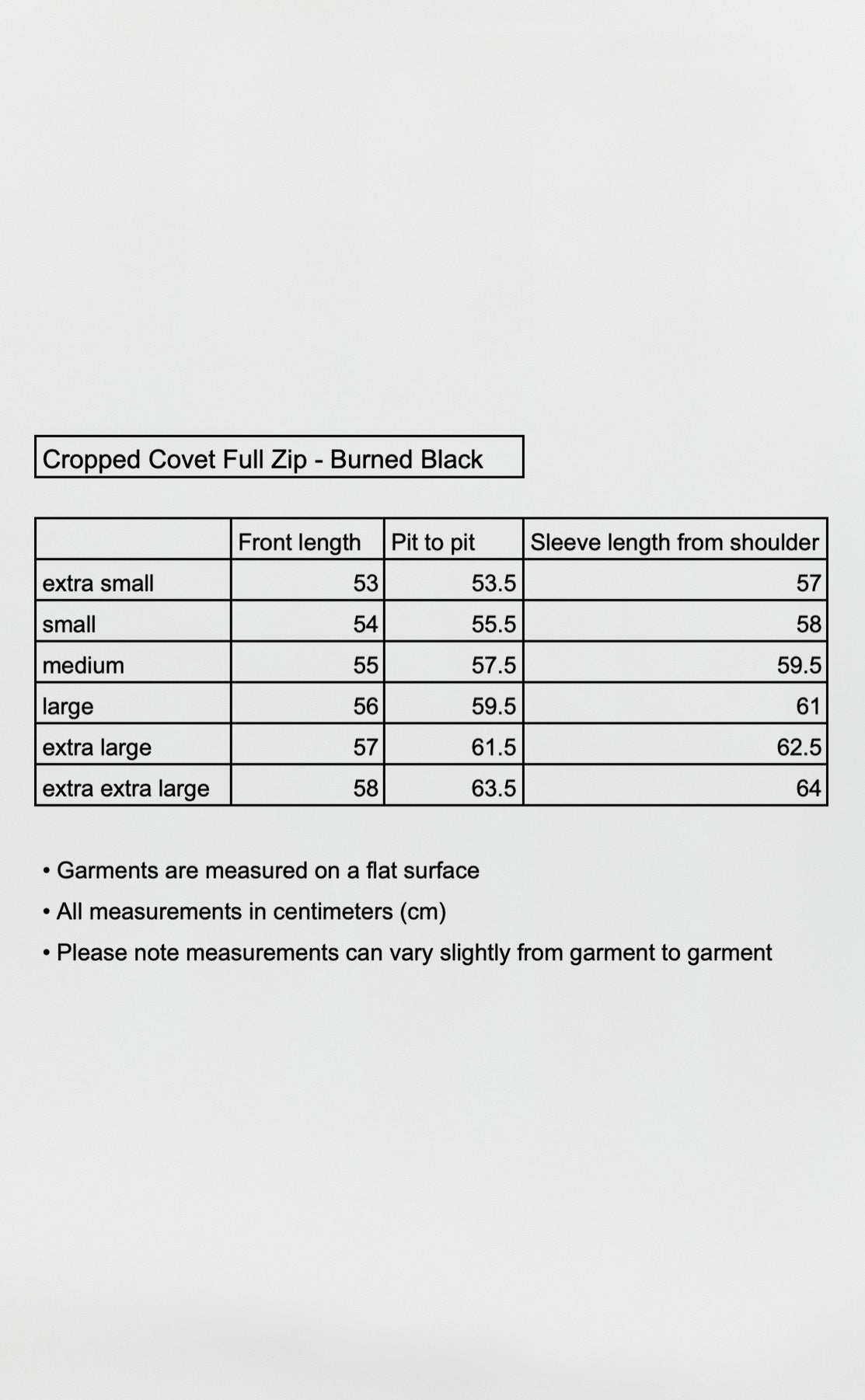Cropped Covet Full Zip - Burned Black