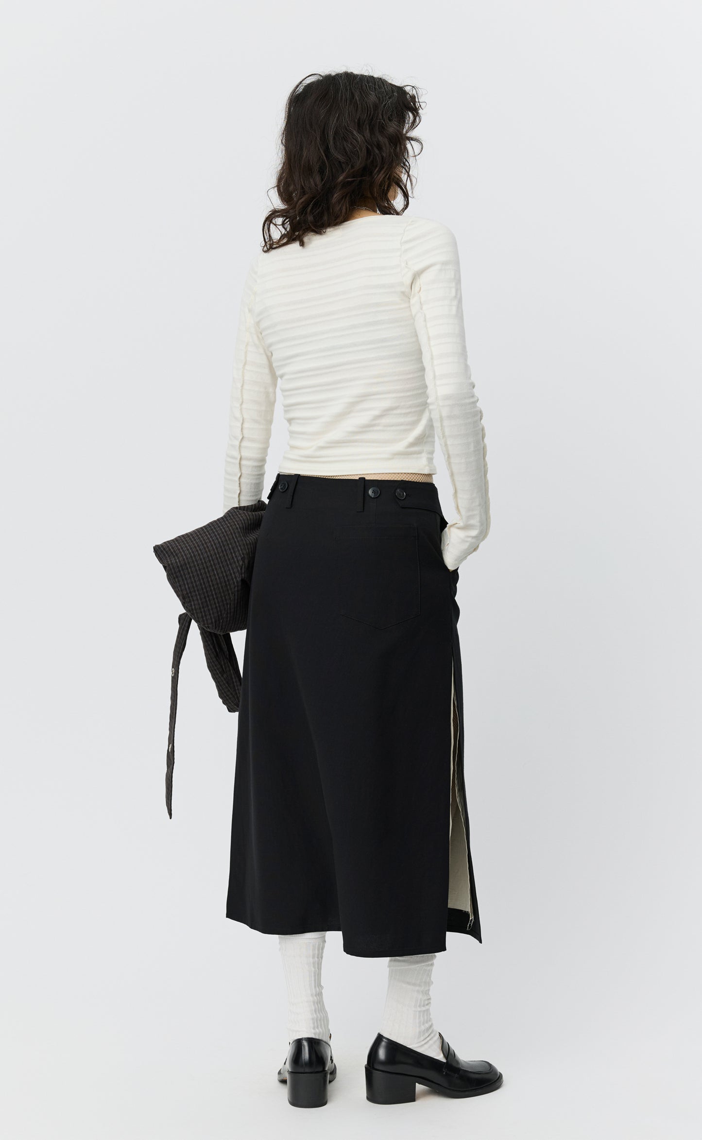 Deep Henley - Off White Stripe