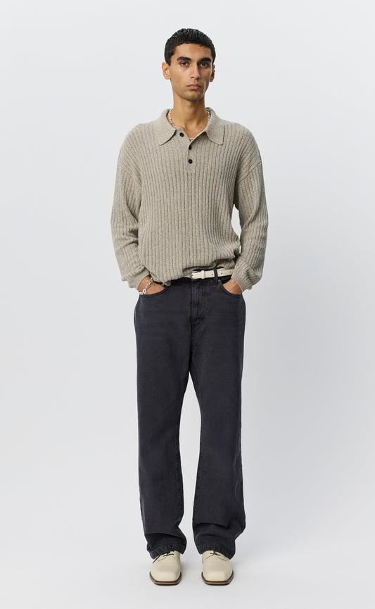 Digit Polo Knit - Oatmeal Grains