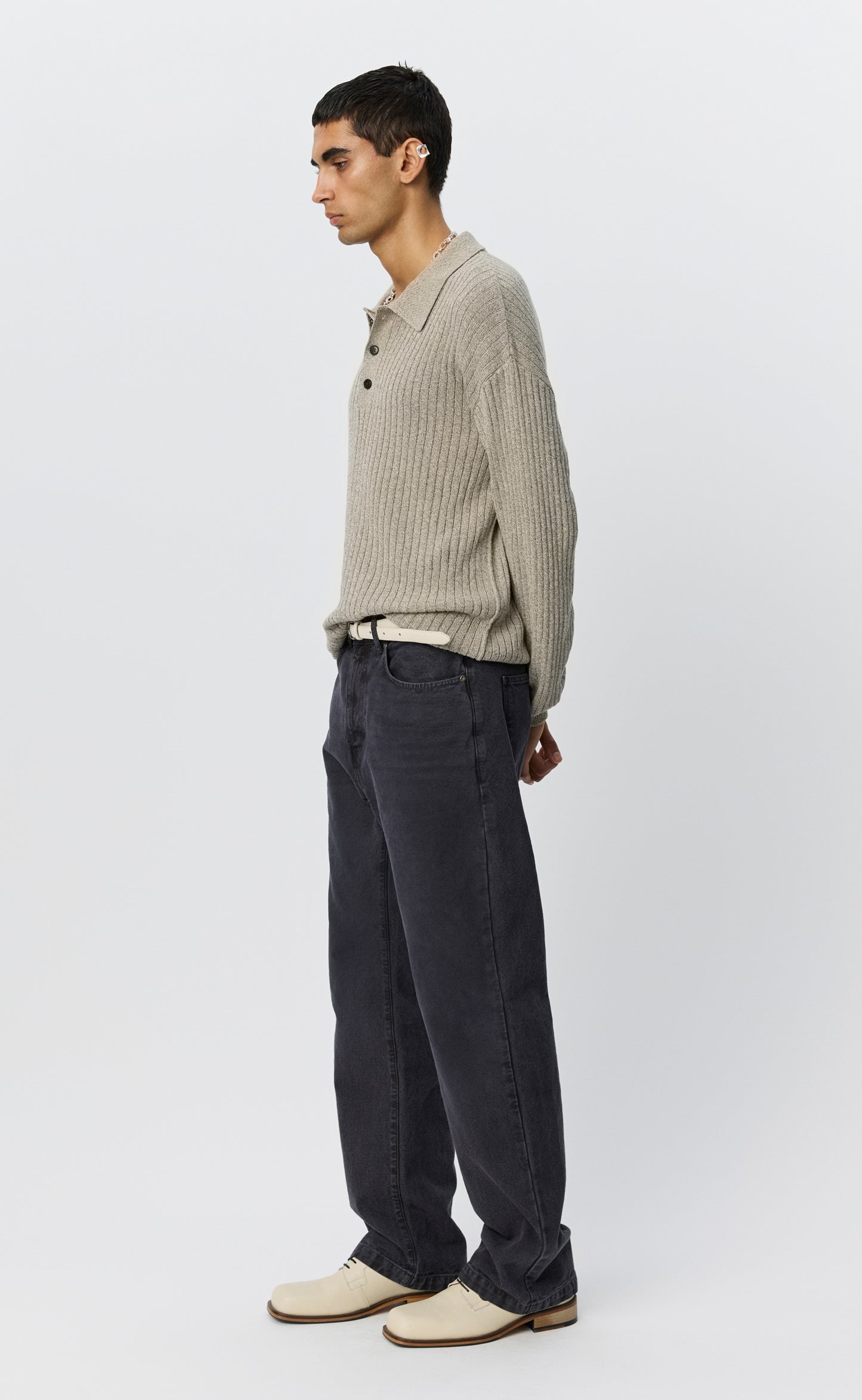 Digit Polo Knit - Oatmeal Grains