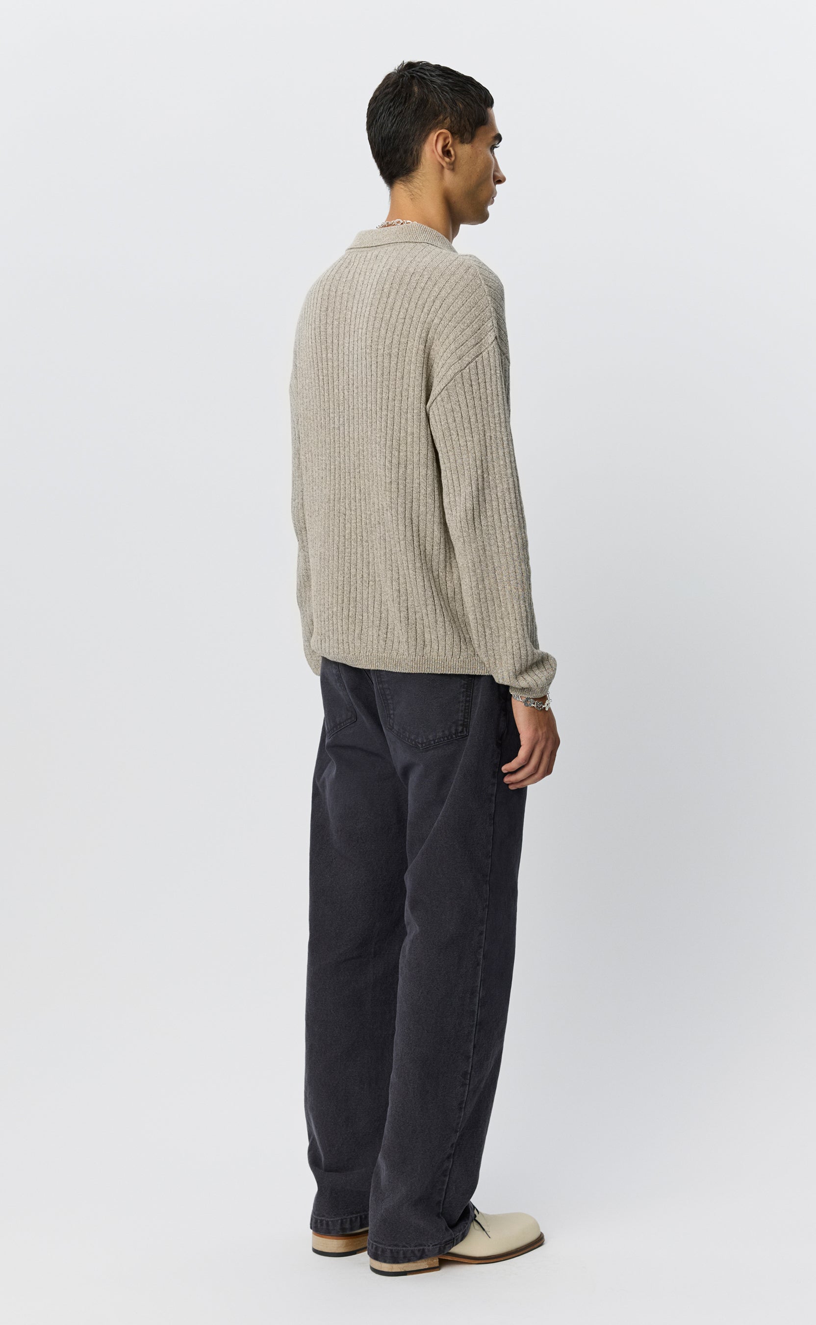 mfpen ニットポロカーディガン　サイズS Digit Polo Knit - Oatmeal Grains – mfpen