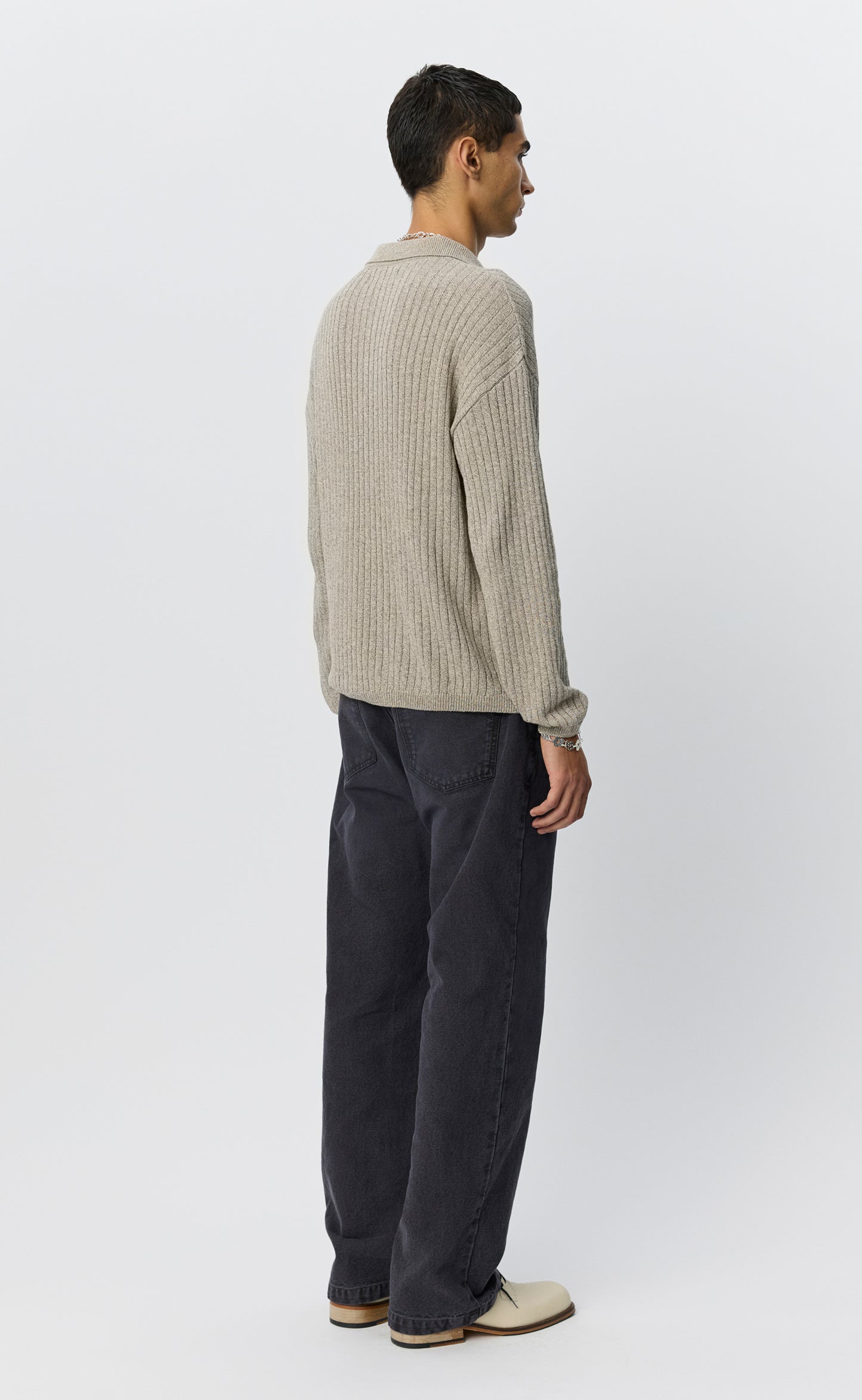 Digit Polo Knit - Oatmeal Grains