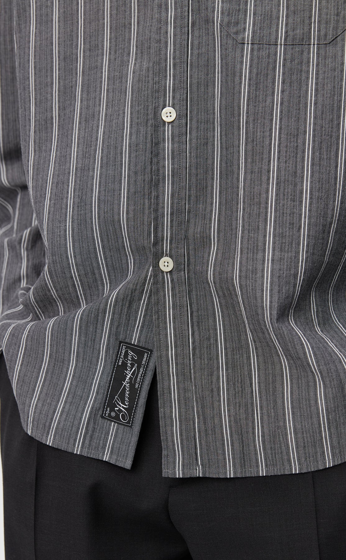 mfpen SS24 Distant Shirt - Grey Stripe