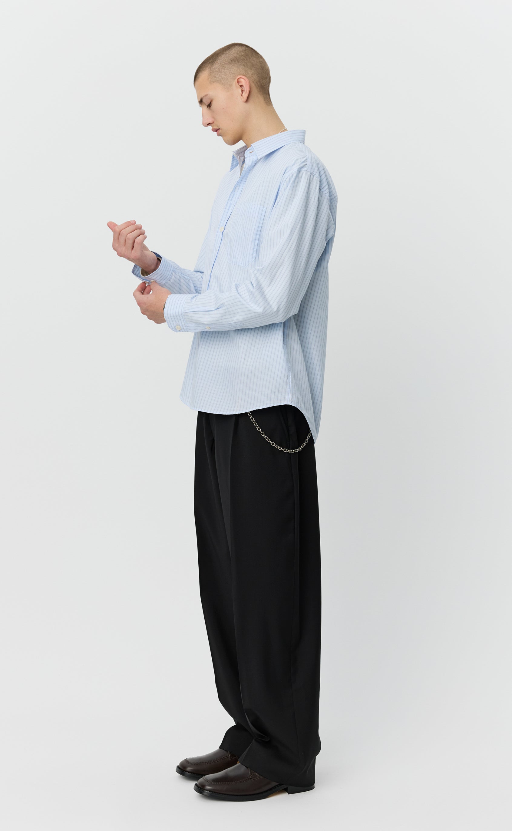 mfpen エムエフペン Qualitycottonshirts ストライプ M Distant Shirt - Intern Stripe – mfpen