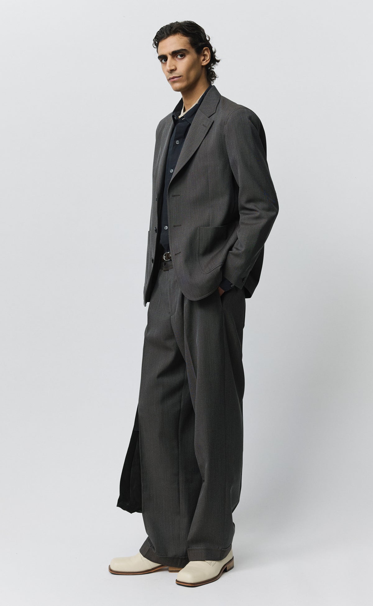 Domain Jacket - Taupe Twill Wool