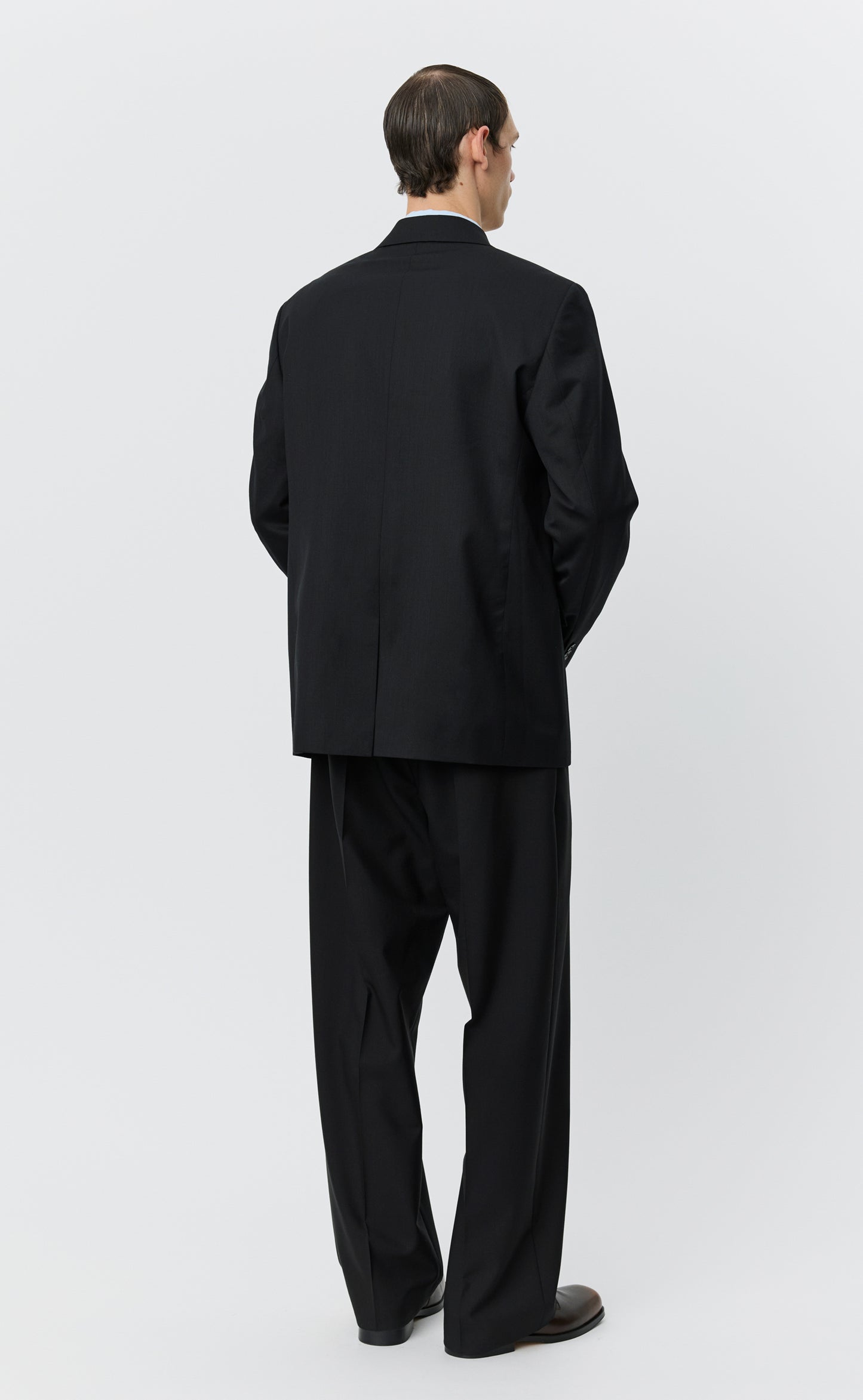 Double Breasted Blazer - Black Tropical Wool