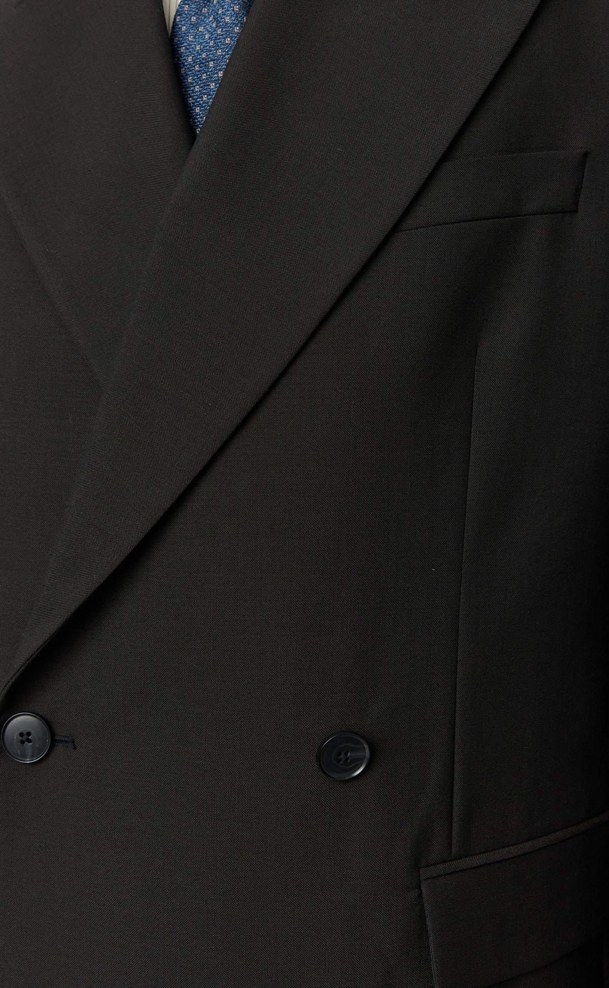 Double Breasted Blazer - Dark Brown Dry Wool