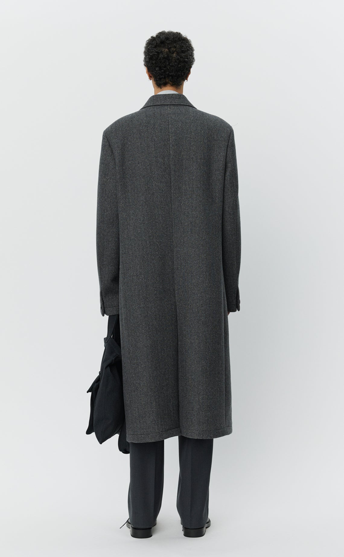 Conference Coat - Grey Herringbone Recycled Wool