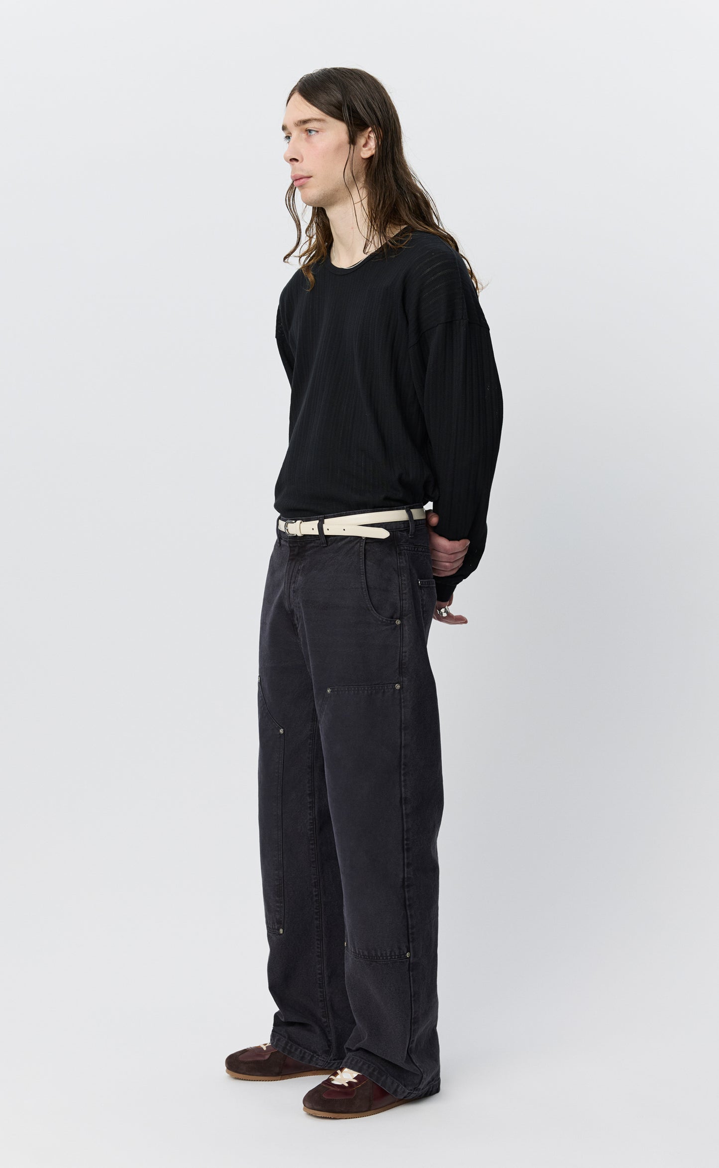 Double Knee Jeans - Dark Grey Canvas
